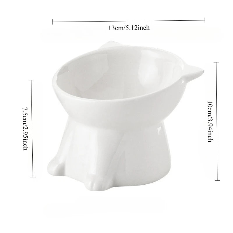 Pet Supplies Cat Supplies Cat Bowl Cat Food Basin Drinking Bowl High Foot Dog Food Bowl Anti-Knock