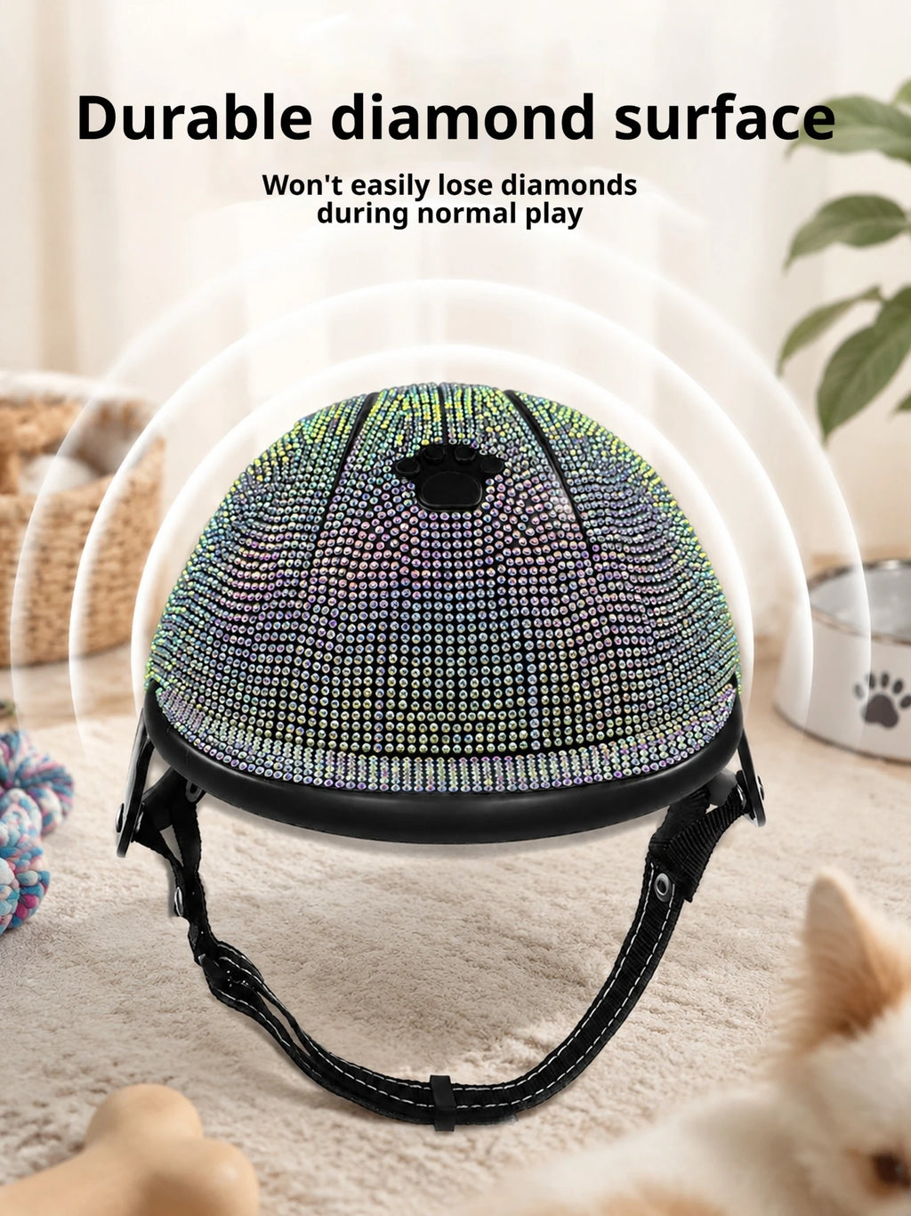 Pet Safety Helmet for Dogs Cats, Hard‑Shell Small Pet Riding Helmet, Protective Cap for Bicycle Motorcycle Outdoor Travel, Comfo