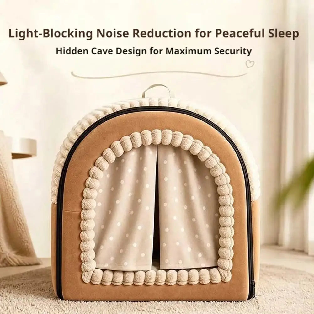 Pet Bed House Cushion Suitable for Small Medium Large Pets Foldable Pet House Removable Washable Cat Bed Indoor Warm Doghouse ﻿