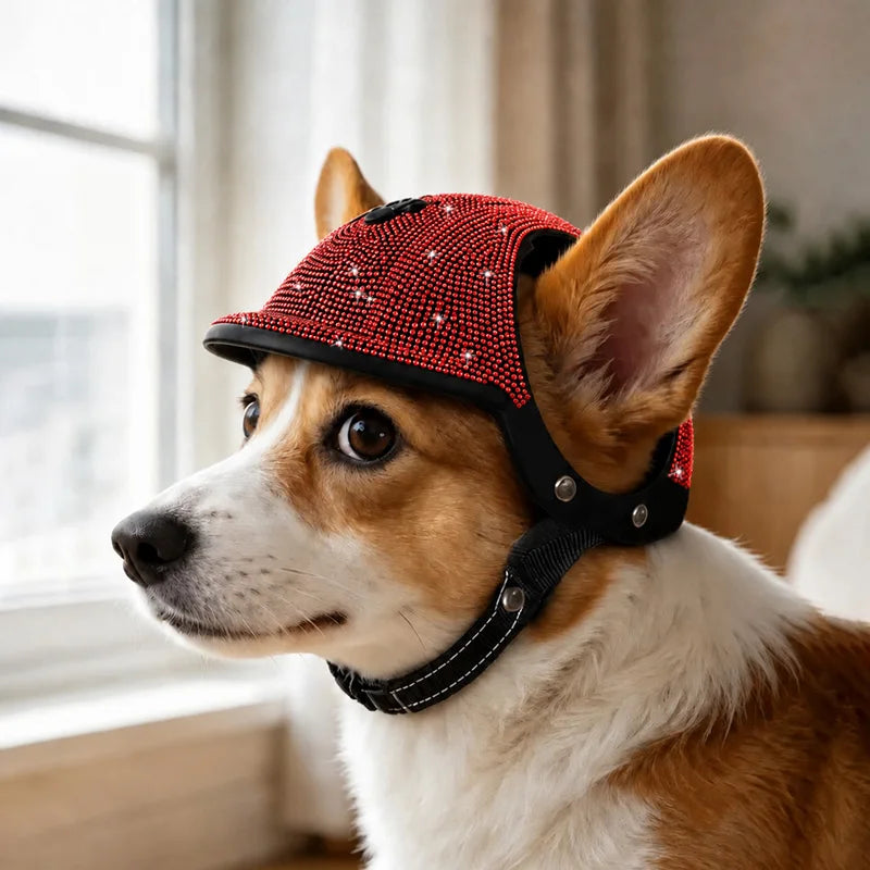 Pet Safety Helmet for Dogs Cats, Hard‑Shell Small Pet Riding Helmet, Protective Cap for Bicycle Motorcycle Outdoor Travel, Comfo