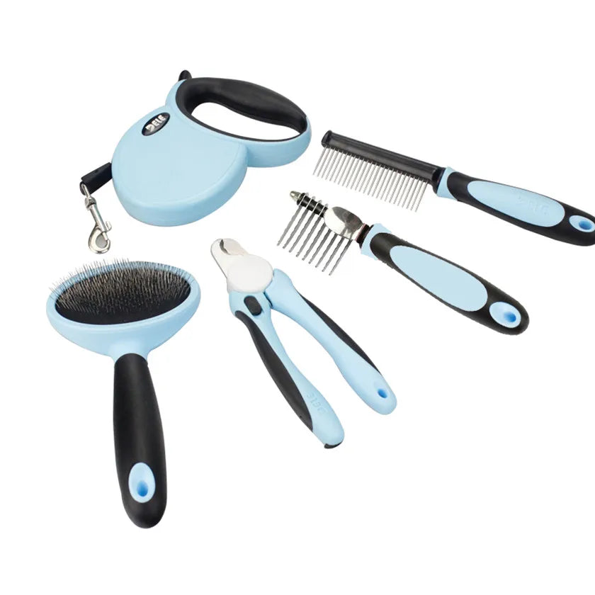 Pets Grooming Tools Set, Pet Grooming Kit for Dogs & Cats, Pets Combs and Nail Scissors Grooming Set