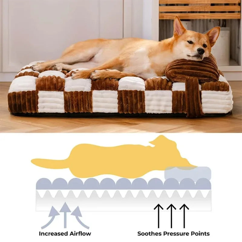 pet bed Handmade Large and Small Dog Beds with Plush Orthopedic Support Pillow Comfort Pads Mattresses Summer Warm Soft Pet Bed