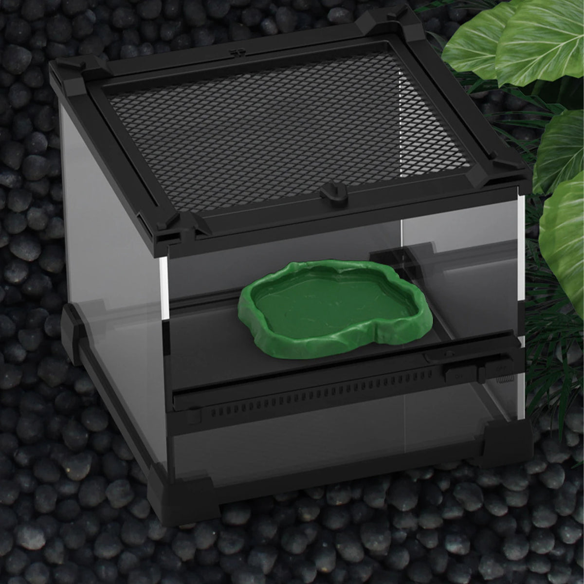 2pcs Pets Feeder Bowl Crawler Pet Feeder Basin Resin Non-toxic Food Water Pot Reptile Tortoise Scorpion Lizard Crab Bowl tool