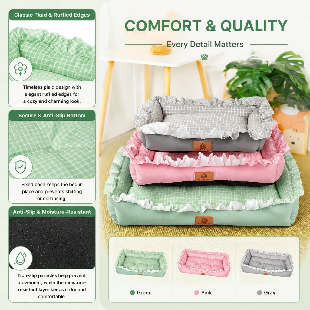 Pet Bed Sofa Summer for Small Medium Dogs Cats Fashion Design Washable Soft Dog Mats for Indoor Outdoor Pet Sleeping Supplies