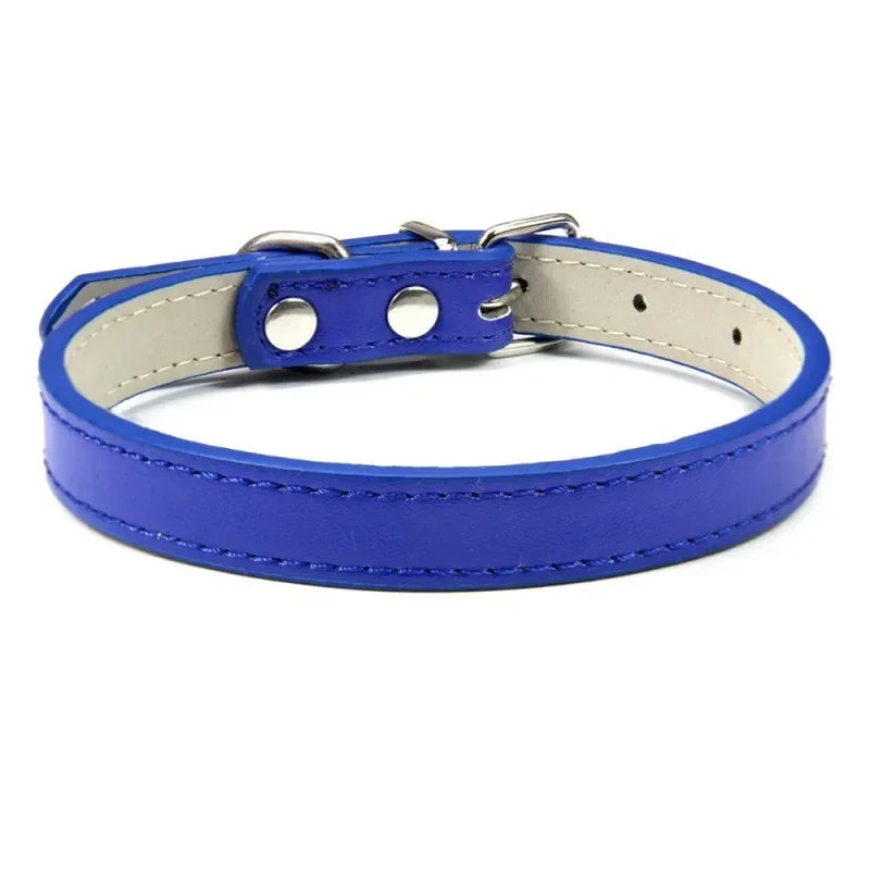 PU Leather Pet Collar for Cats & Dogs Adjustable Outdoor Walking Neck Collar Comfortable Non-restrictive Quick On & Off