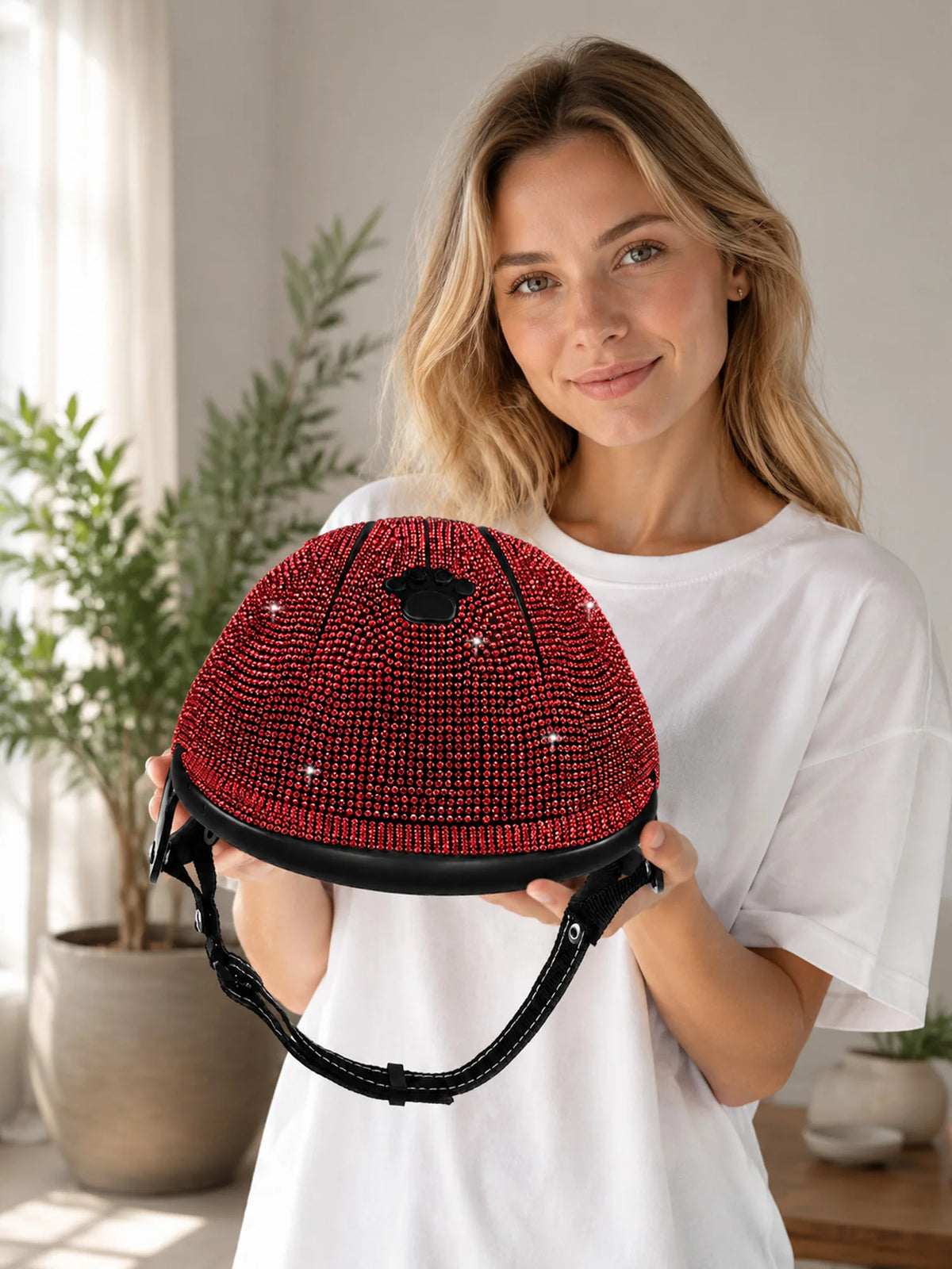 Pet Safety Helmet for Dogs Cats, Hard‑Shell Small Pet Riding Helmet, Protective Cap for Bicycle Motorcycle Outdoor Travel, Comfo