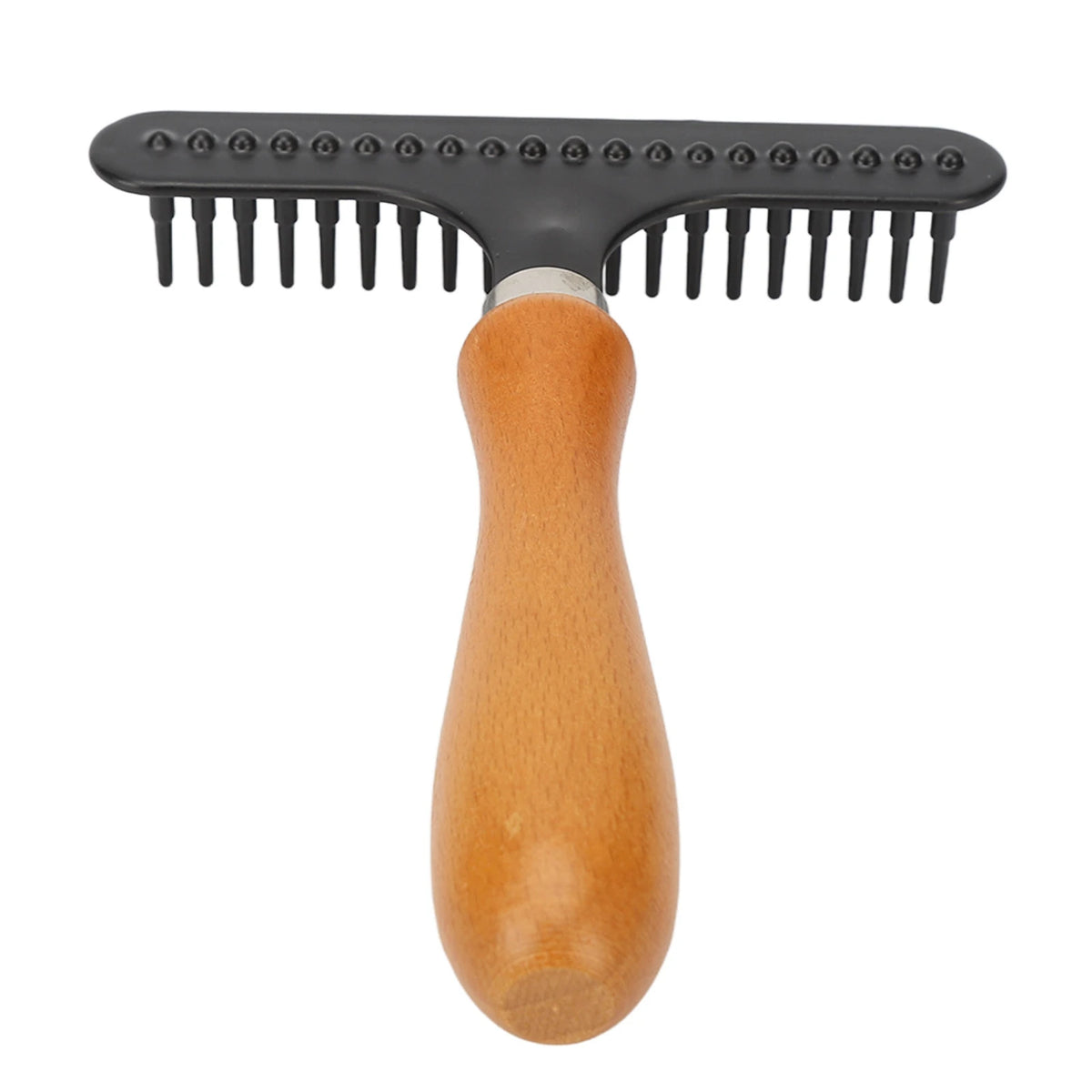 Pet Grooming Brush Pet Brush Handheld Cat Grooming Rake Wooden Handle Pet Hair Deshedding Detangling Brush for Cats Dogs