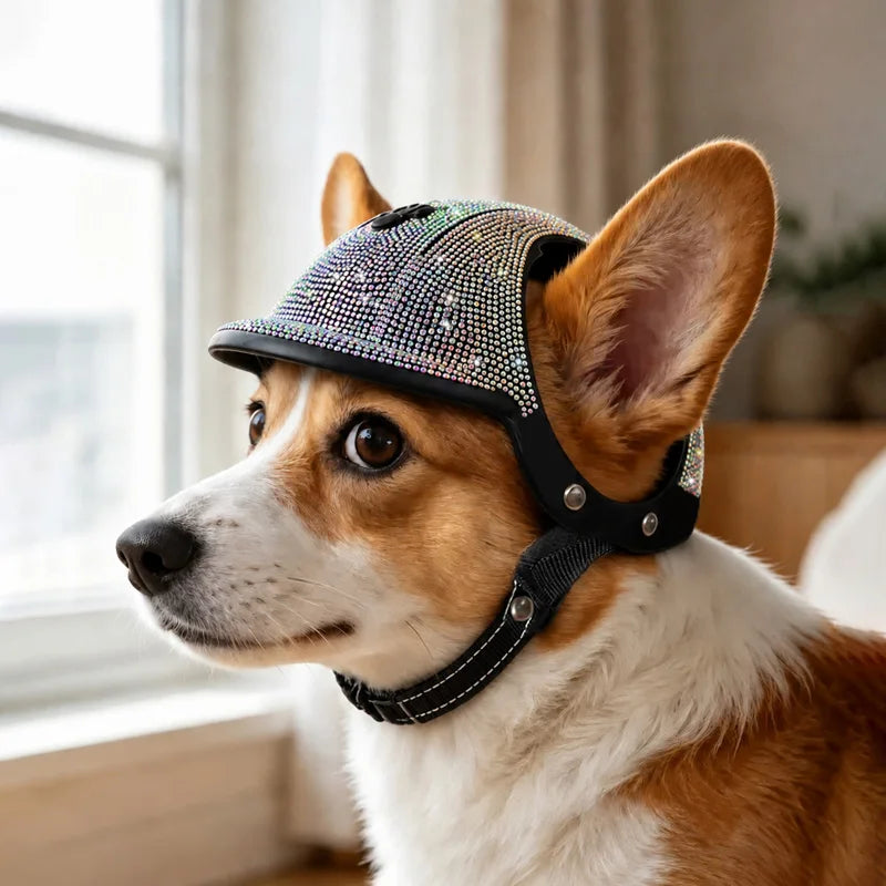 Pet Safety Helmet for Dogs Cats, Hard‑Shell Small Pet Riding Helmet, Protective Cap for Bicycle Motorcycle Outdoor Travel, Comfo