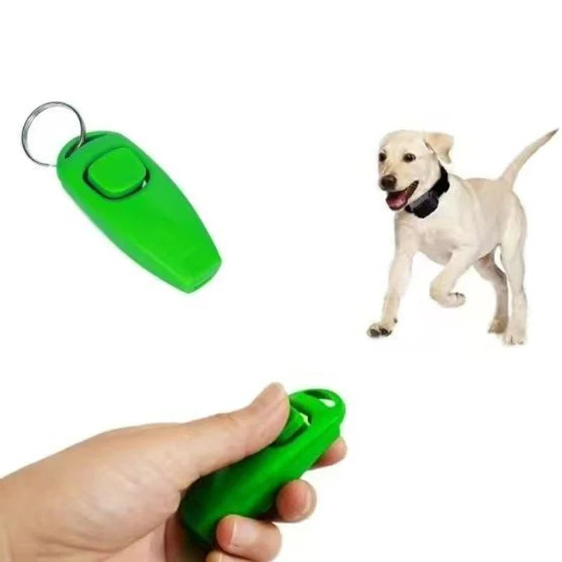 2 In 1 Pet Dog Training Clickers Pet Puppy Kitty Training Whistles Key Ring and Wrist Strap Pet Dog Trainings Behavior Tools