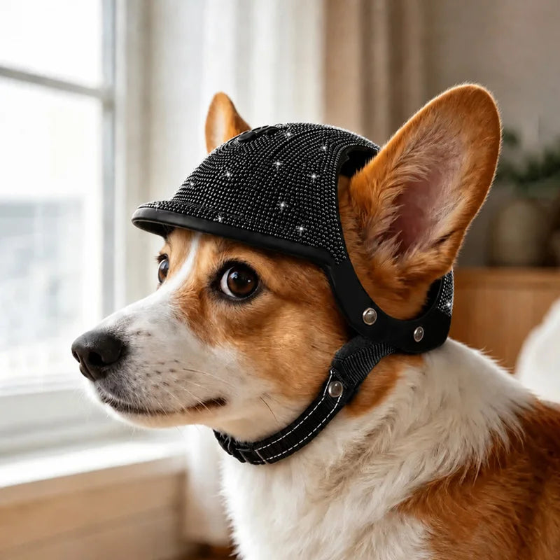 Pet Safety Helmet for Dogs Cats, Hard‑Shell Small Pet Riding Helmet, Protective Cap for Bicycle Motorcycle Outdoor Travel, Comfo