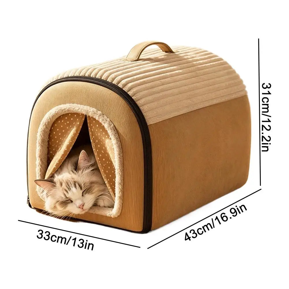 Pet Bed House Cushion Suitable for Small Medium Large Pets Foldable Pet House Removable Washable Cat Bed Indoor Warm Doghouse ﻿