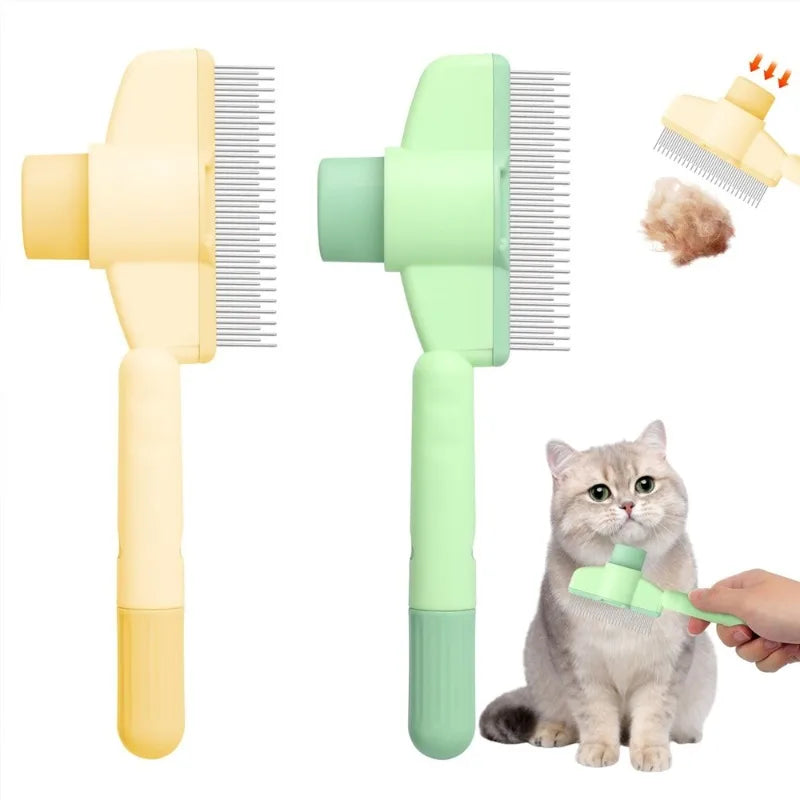 1PC Pet Grooming Tool De-Shedding Brush with Long & Short Stainless Steel Teeth for Pet Dogs Cats Comb Removing Loose Hair Fleas