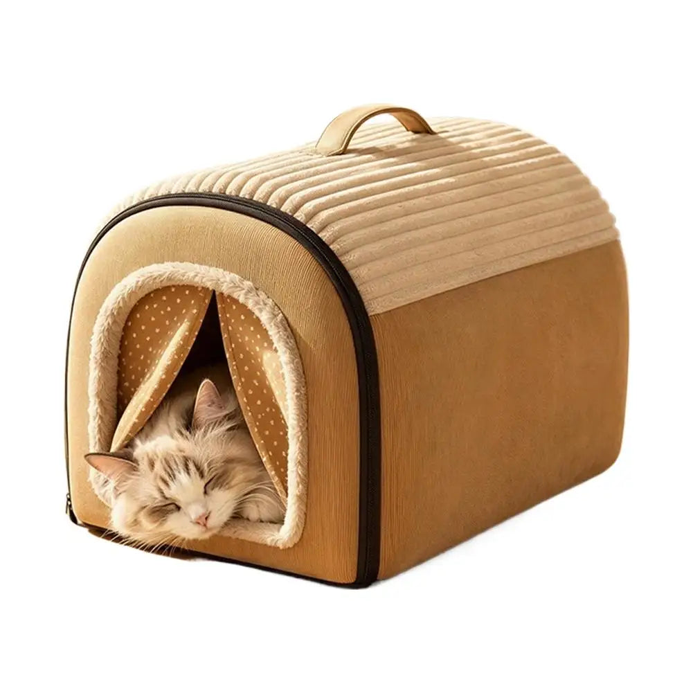 Pet Bed House Cushion Suitable for Small Medium Large Pets Foldable Pet House Removable Washable Cat Bed Indoor Warm Doghouse ﻿