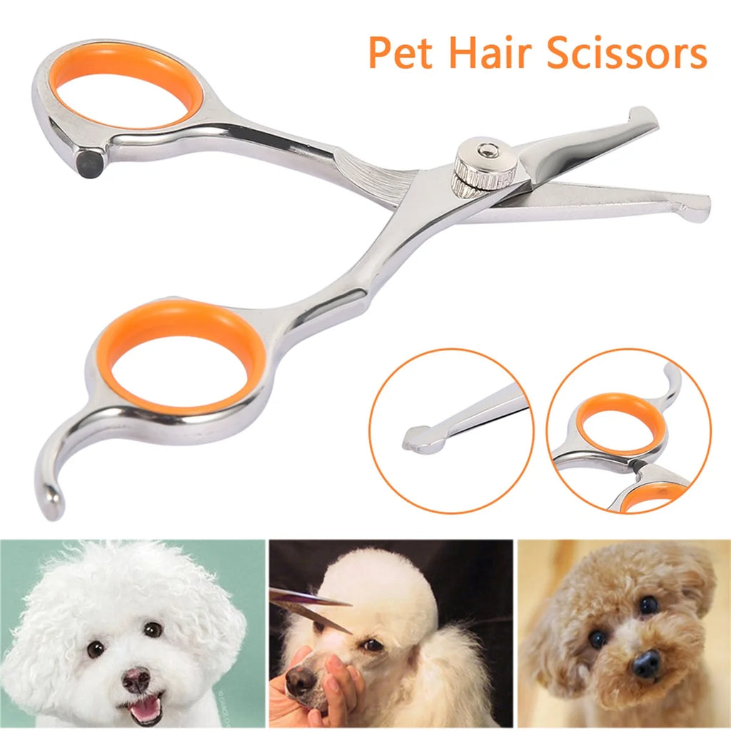Pet Grooming Scissors Round Tip Dog/Cats Grooming Shears Pet Body Fur Thinning Shears Edge Trimming Hairdressing Cutting Tools