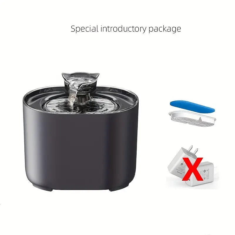 NNETM Smart USB-Powered 2.2L Pet Water Fountain for Cats and Dogs - Black